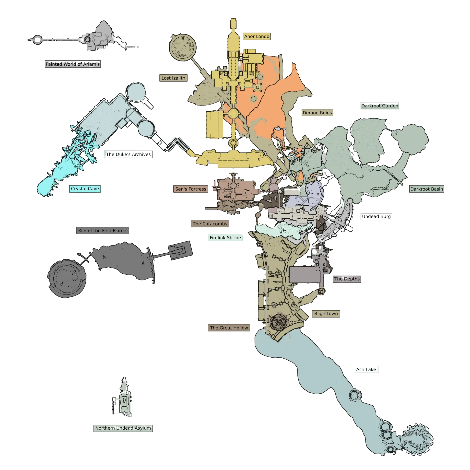 Lordran's map
