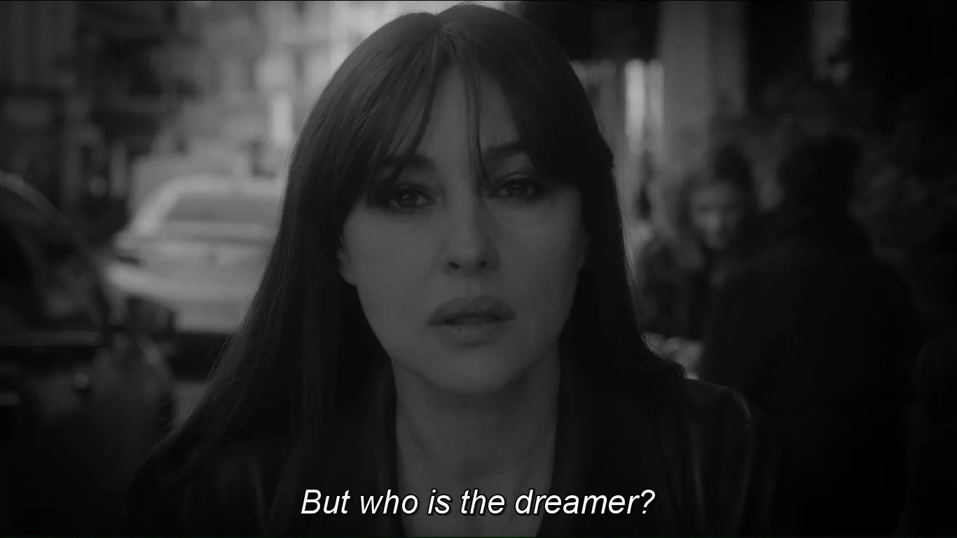 Monica Bellucci discussing the nature of dreams and dreamers in Twin Peaks.